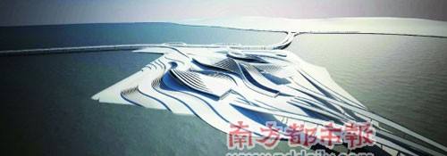 华工学子设计作品“浪涛叠影”强调生态注重粤港通关效率，四学子是国内唯一获奖团队