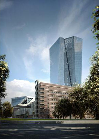 法兰克福的欧洲中央银行大厦开始施工2