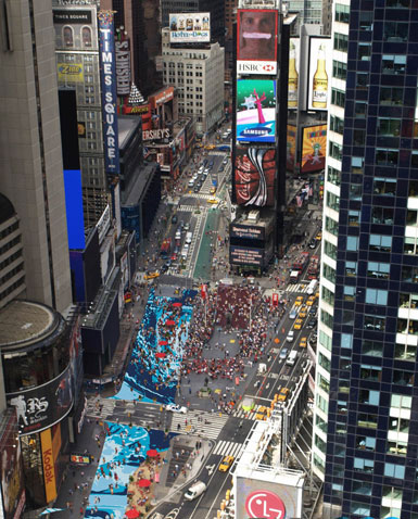 纽约时代广场将设置临时街景