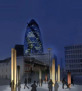 伦敦金融城2012年入口建筑选出5个候选方案3