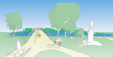 McDaniel Woolf为伦敦泰晤士河设计新的步行和自行车桥