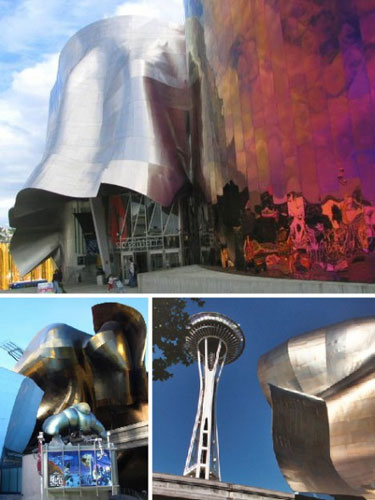 美国西雅图的音乐体验馆、科幻博物馆及名人堂