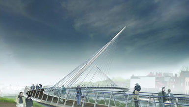 英国林肯郡的Trent河步行桥方案揭晓4