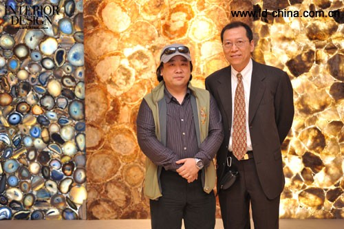北京何镇强装饰设计有限责任公司设计总监何山、汇晶贸易（上海）有限公司执行董事陶知澄（从左至右）