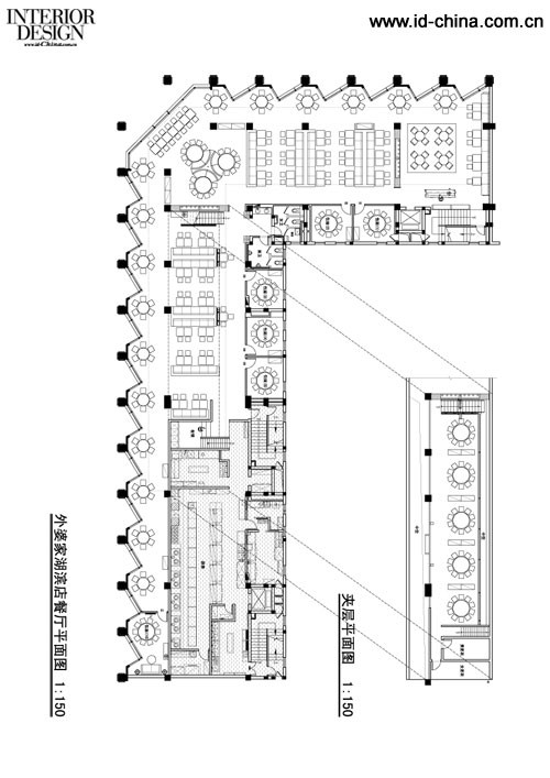 内建筑设计事务所设计杭州外婆家万象城店餐厅平面图